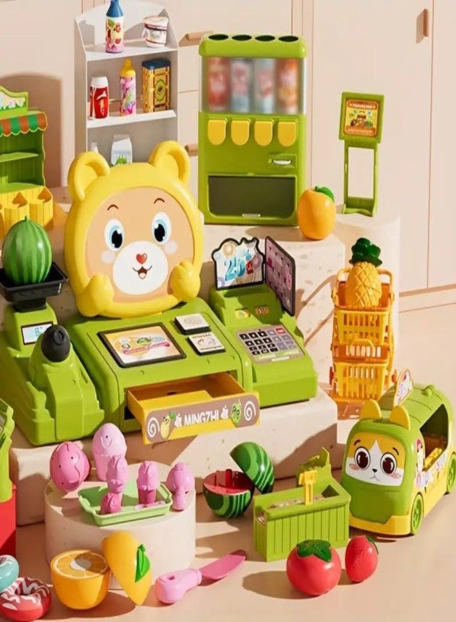 CIRBOX Shopping Cash Register Toy for Kids Pretend & Play with Cards Snacks Card Reader Simulator Weighing ScaleRealistic Light & Sound (Multicolor) - Image 4